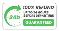 100% Refund up to 24 hours before travel